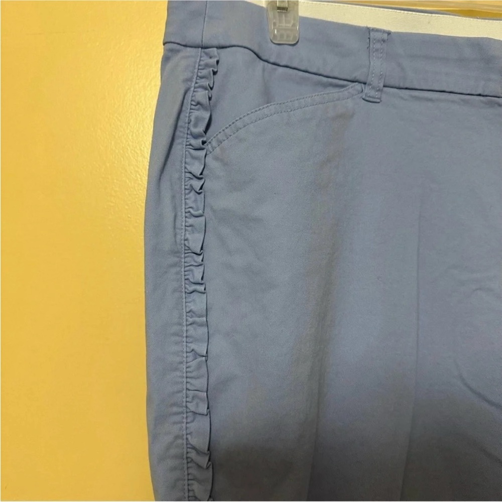 Lane Bryant Side Ruffle Cropped Ankle Pants Women 20 Plus Size Periwinkle - Picture 4 of 6